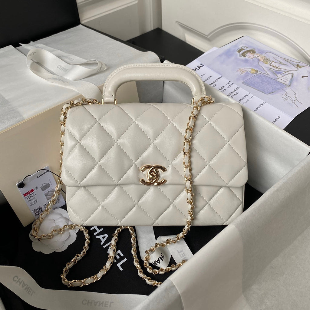 Chanel Top Handle Bag AS4544 Lambskin Beige