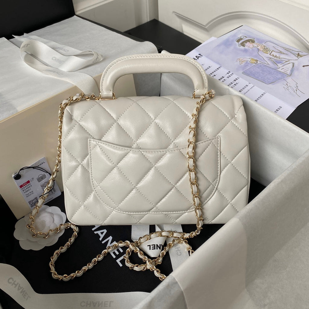 Chanel Top Handle Bag AS4544 Lambskin Beige