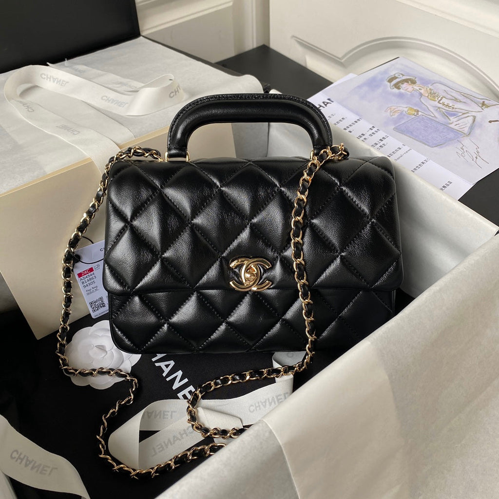 Chanel Top Handle Bag AS4544 Lambskin Black