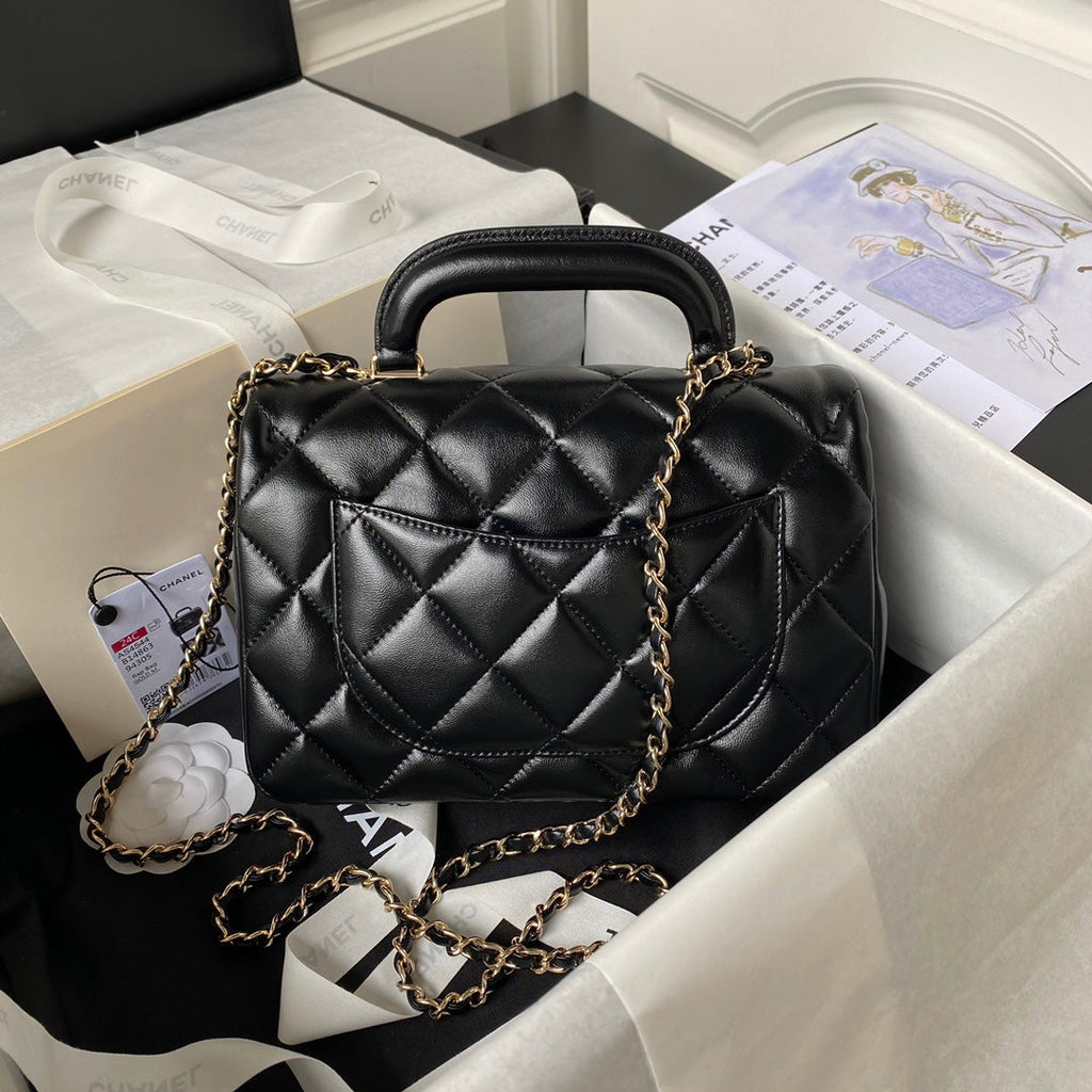 Chanel Top Handle Bag AS4544 Lambskin Black