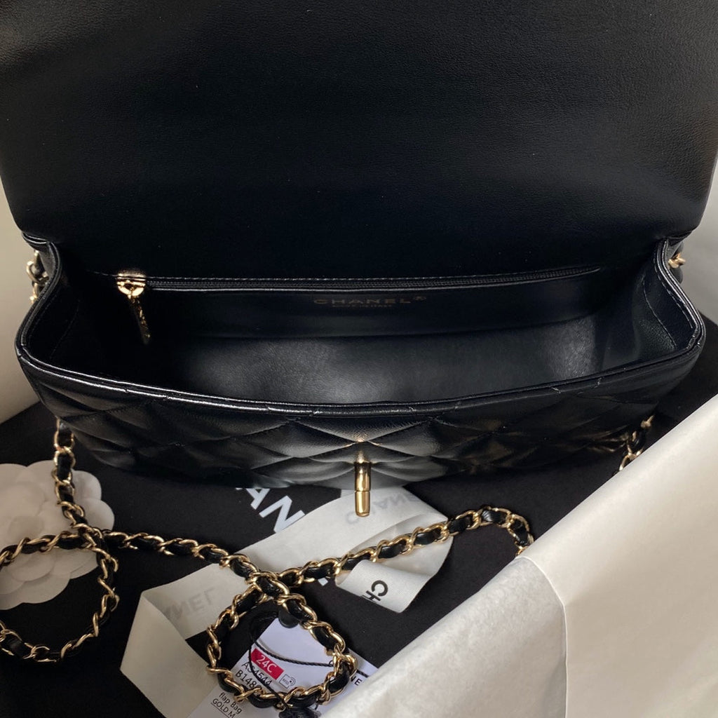 Chanel Top Handle Bag AS4544 Lambskin Black