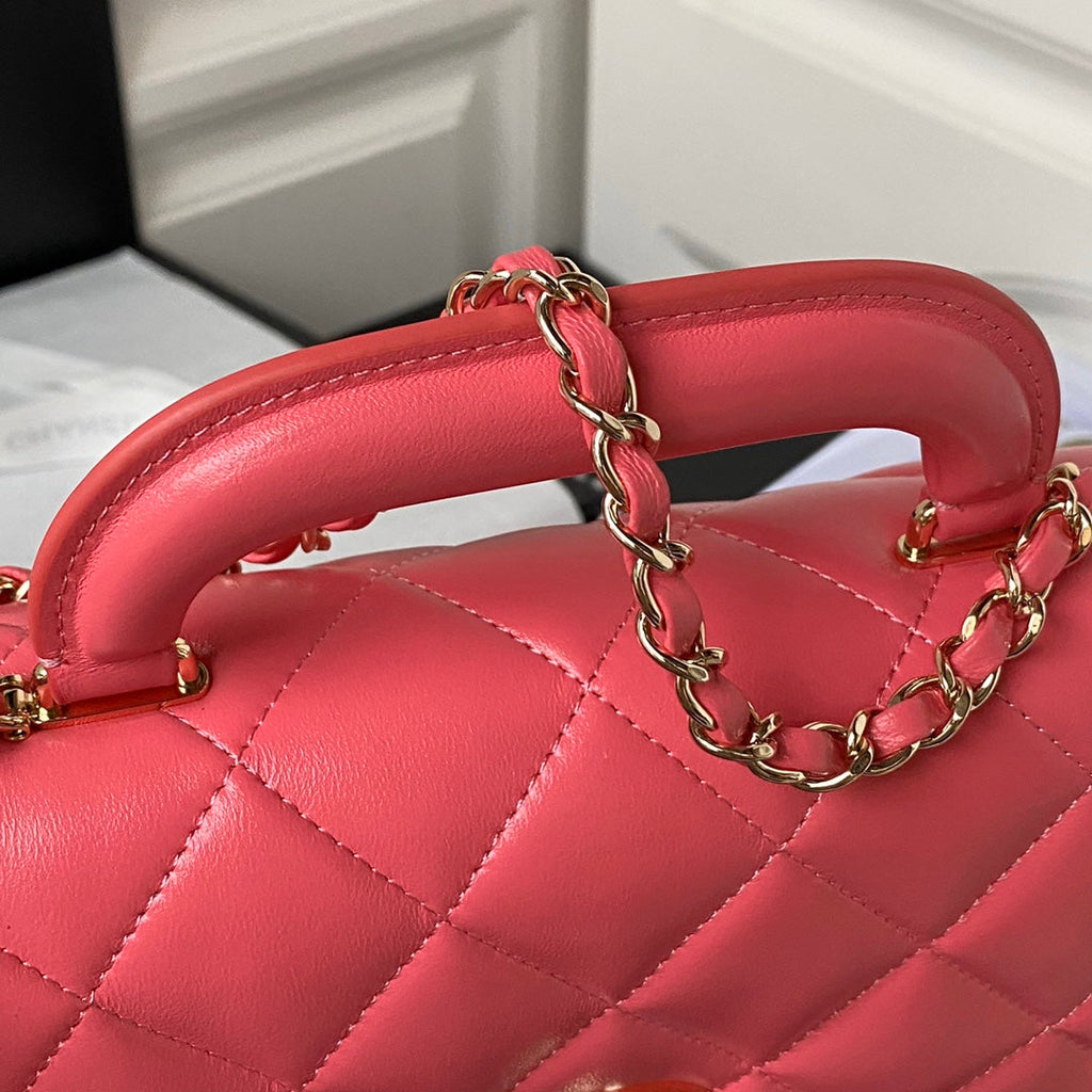 Chanel Top Handle Bag AS4544 Lambskin Pink
