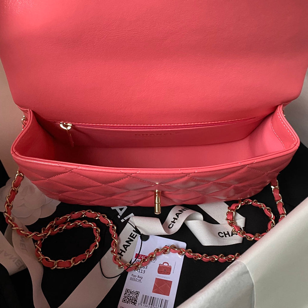 Chanel Top Handle Bag AS4544 Lambskin Pink