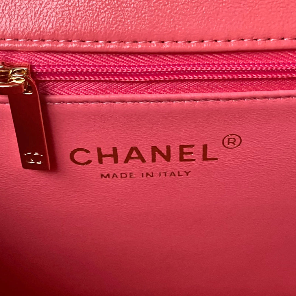 Chanel Top Handle Bag AS4544 Lambskin Pink