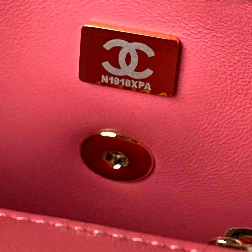 Chanel Top Handle Bag AS4544 Lambskin Pink