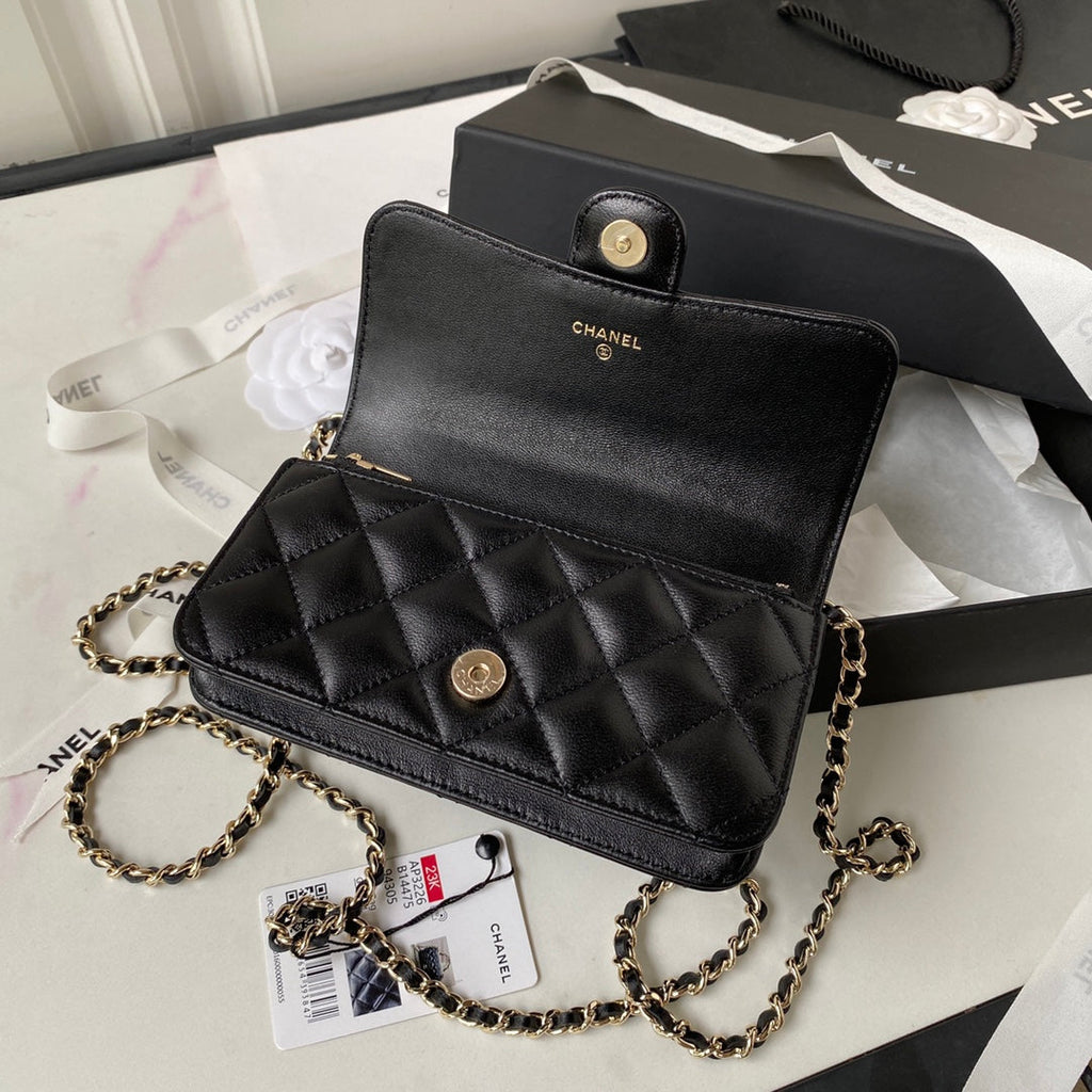 Chanel Top Handle Mini Bag AP3226 Lambskin Black