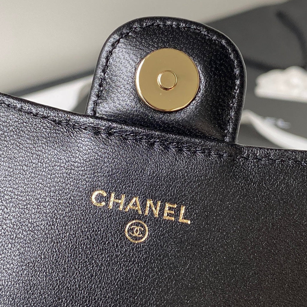 Chanel Top Handle Mini Bag AP3226 Lambskin Black