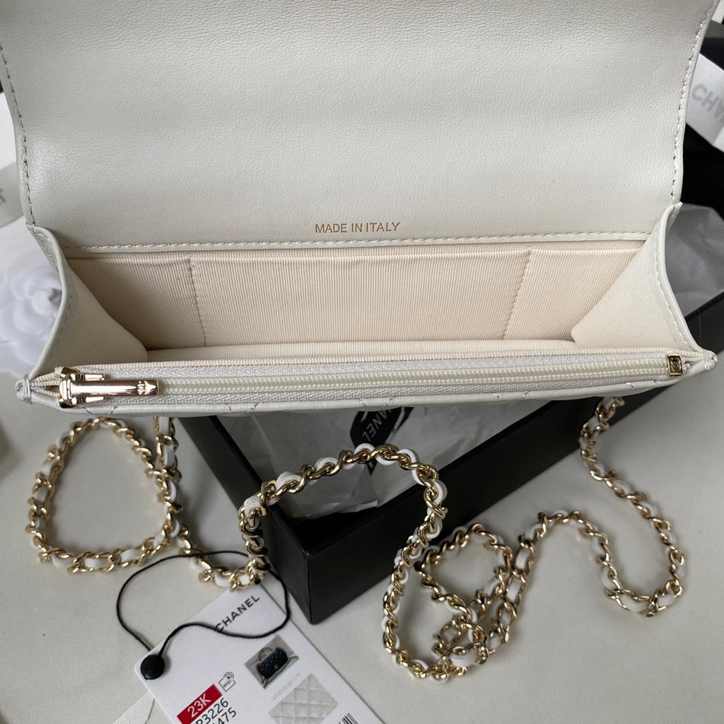 Chanel Top Handle Mini Bag AP3226 Lambskin White