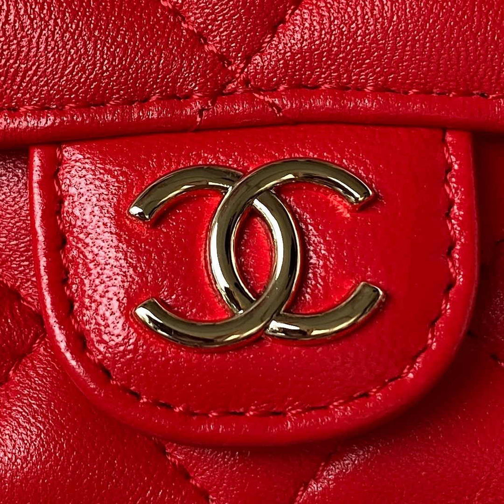 Chanel Top Handle Mini Bag AP3226 Lambskin Red