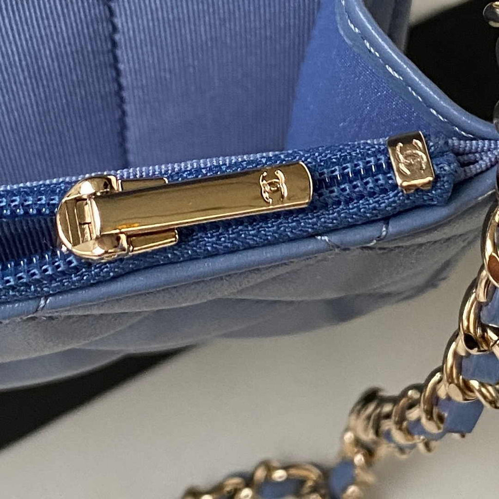Chanel Top Handle Mini Bag AP3226 Lambskin Blue