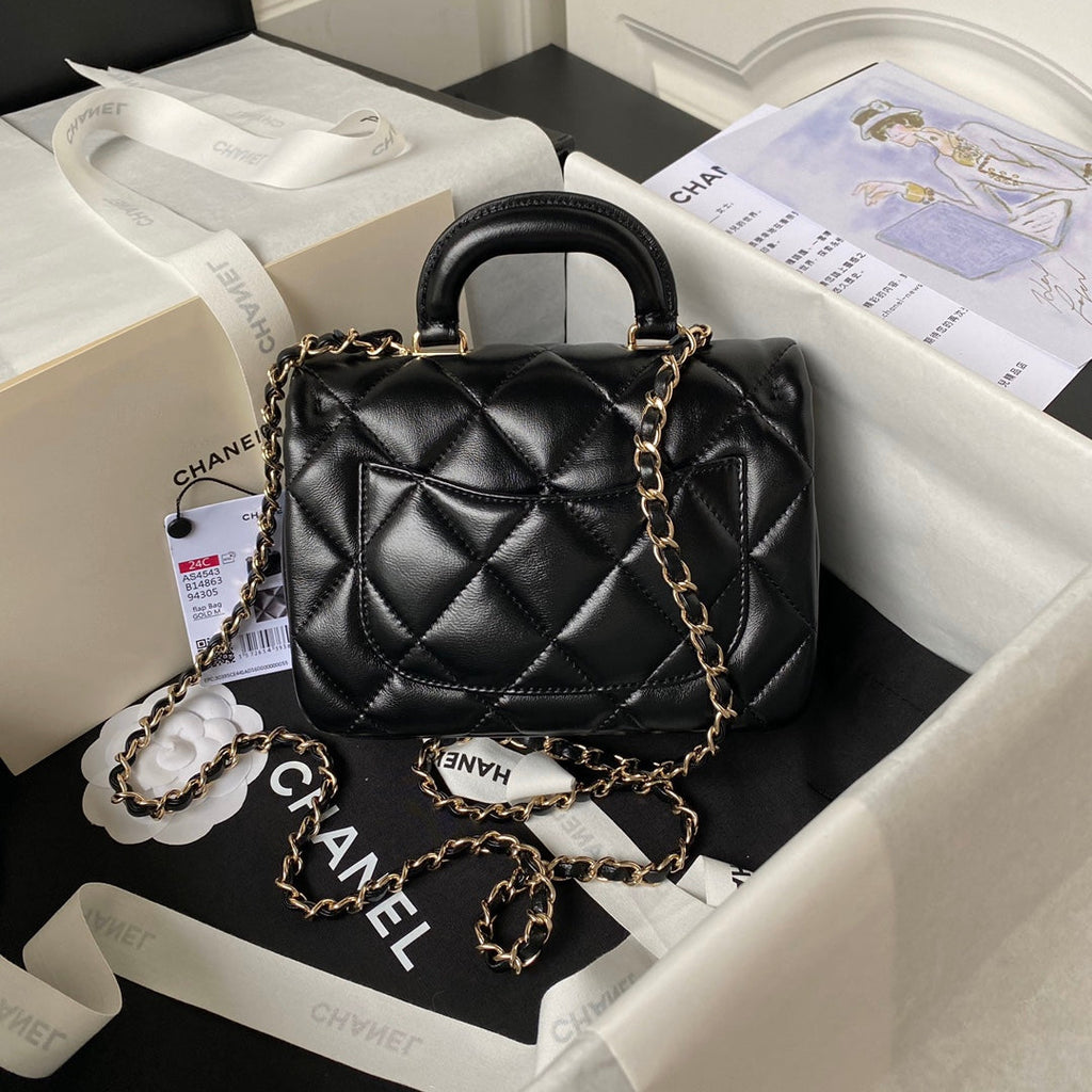 Chanel Top Handle Small Bag AS4543 Lambskin Black