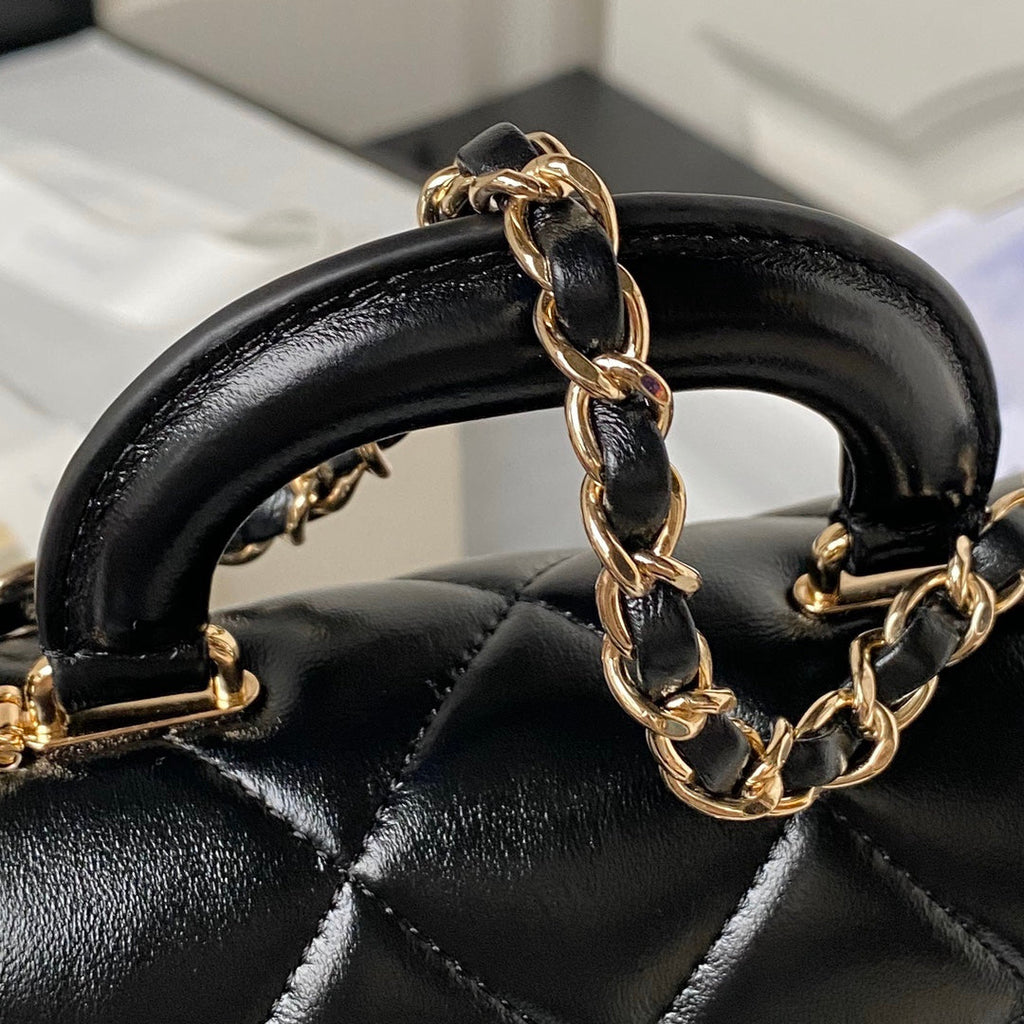 Chanel Top Handle Small Bag AS4543 Lambskin Black