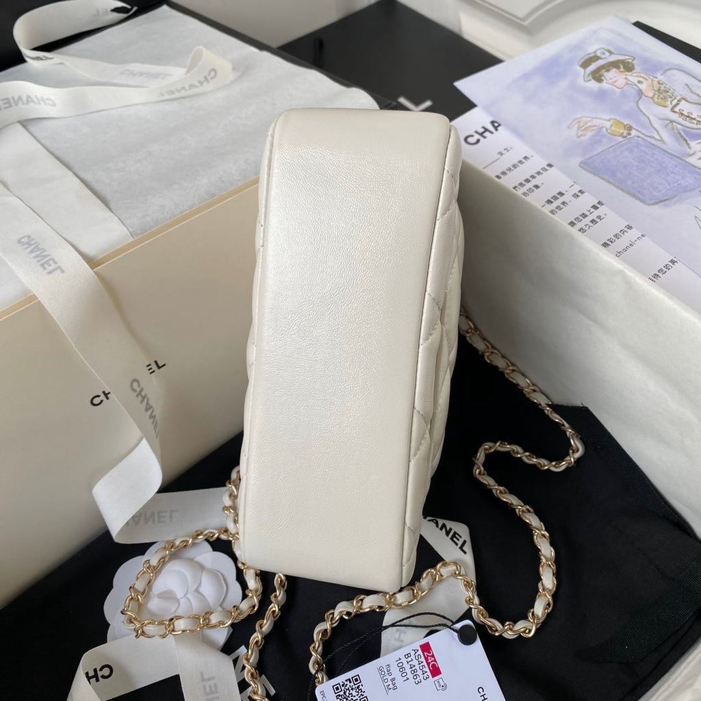 Chanel Top Handle Small Bag AS4543 Lambskin Beige