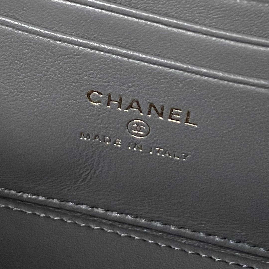 Chanel Vanity Case Top Handle Chain Bag AP2199 Lambskin Gray