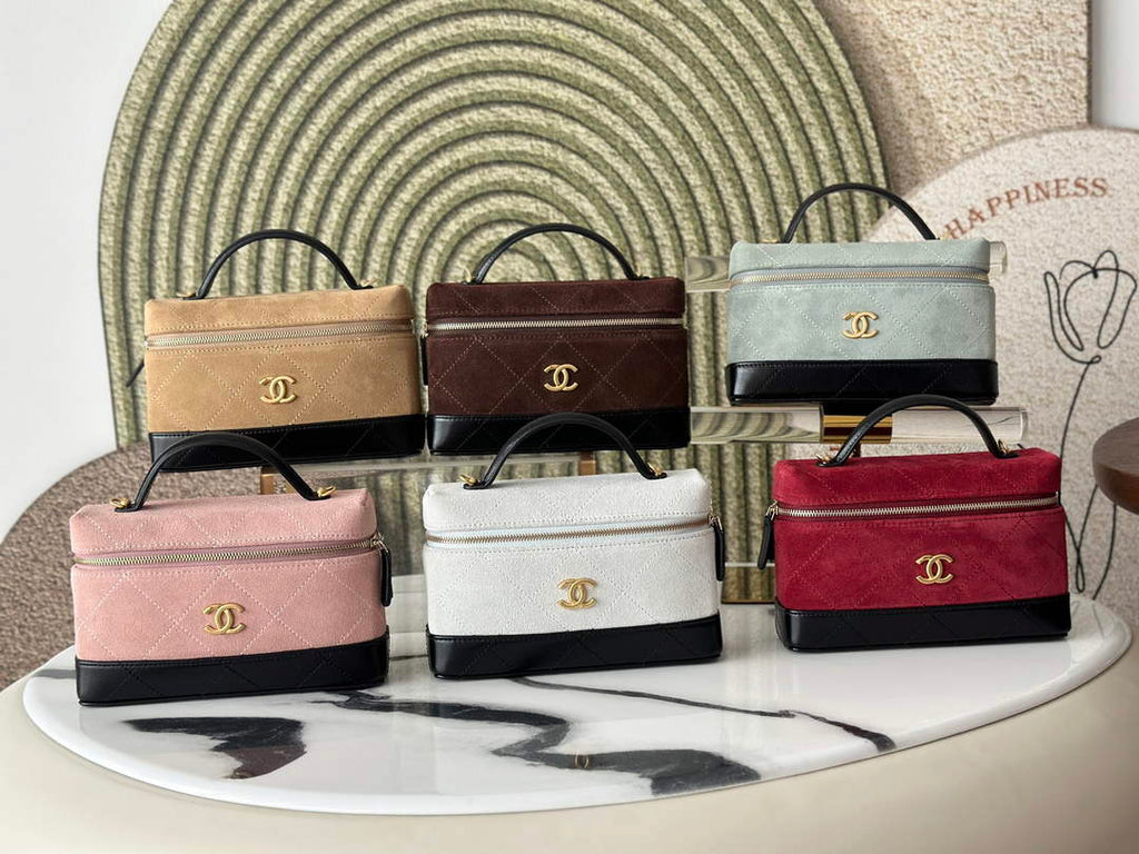Chanel Vanity with Chain Mini | AP5186 Brown Suede Bag