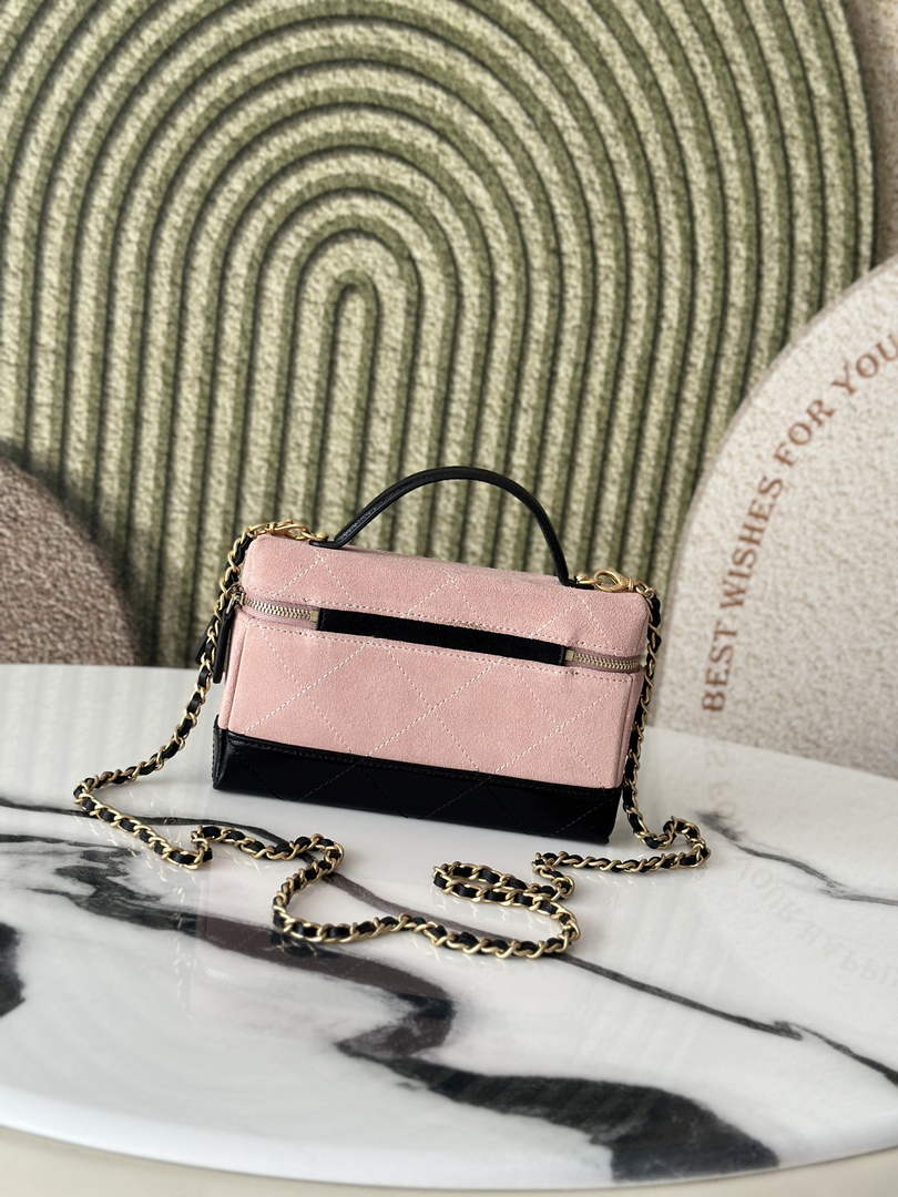 Chanel Vanity with Chain Mini | AP5186 Pink Suede Bag