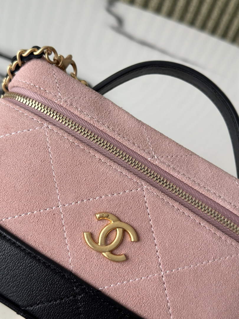 Chanel Vanity with Chain Mini | AP5186 Pink Suede Bag