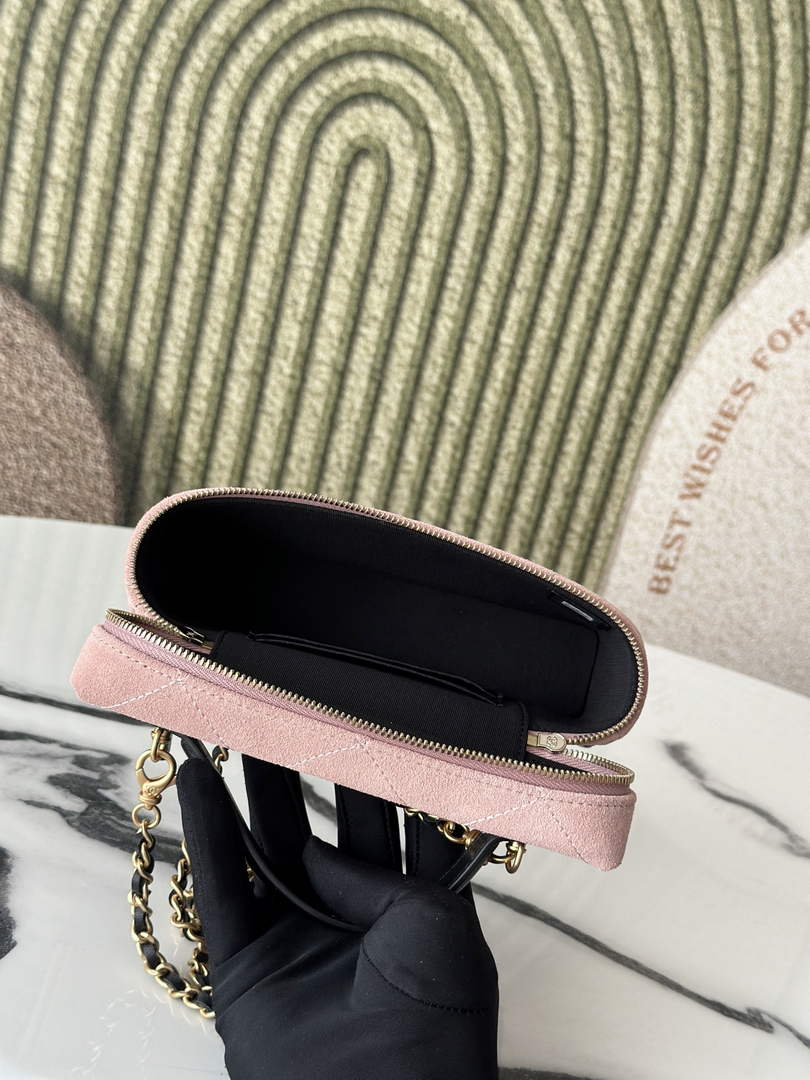 Chanel Vanity with Chain Mini | AP5186 Pink Suede Bag