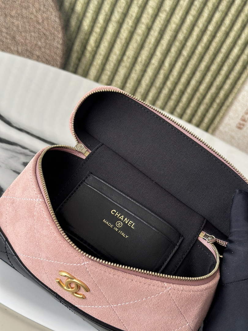 Chanel Vanity with Chain Mini | AP5186 Pink Suede Bag