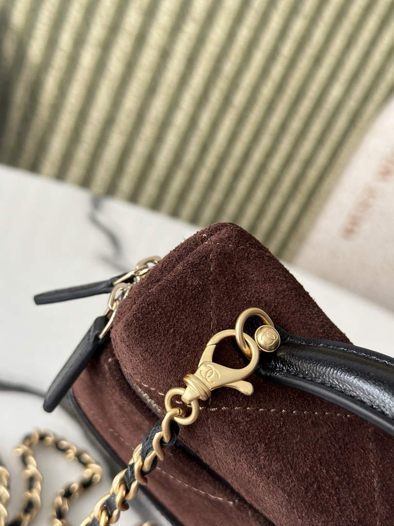 Chanel Vanity with Chain Mini | AP5186 Brown Suede Bag