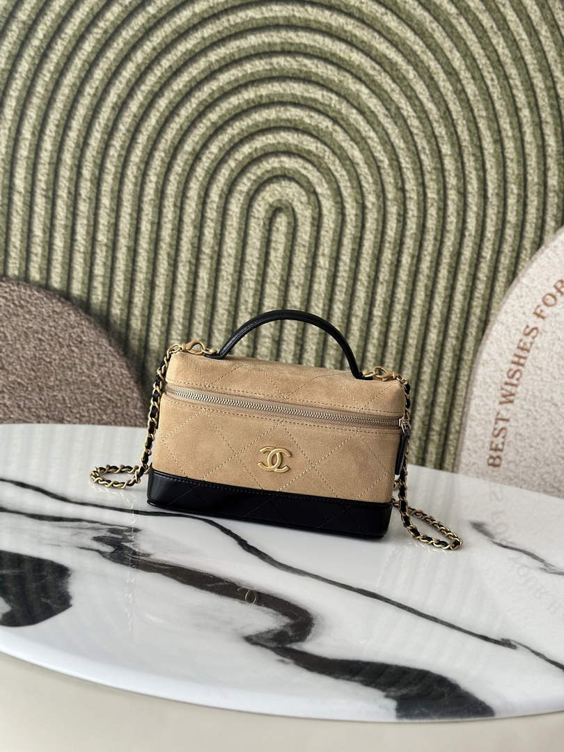 Chanel Vanity with Chain Mini | AP5186 Apricot Suede Bag