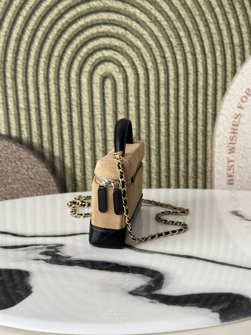 Chanel Vanity with Chain Mini | AP5186 Apricot Suede Bag