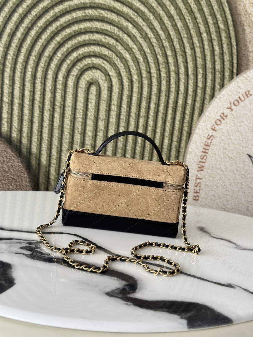 Chanel Vanity with Chain Mini | AP5186 Apricot Suede Bag