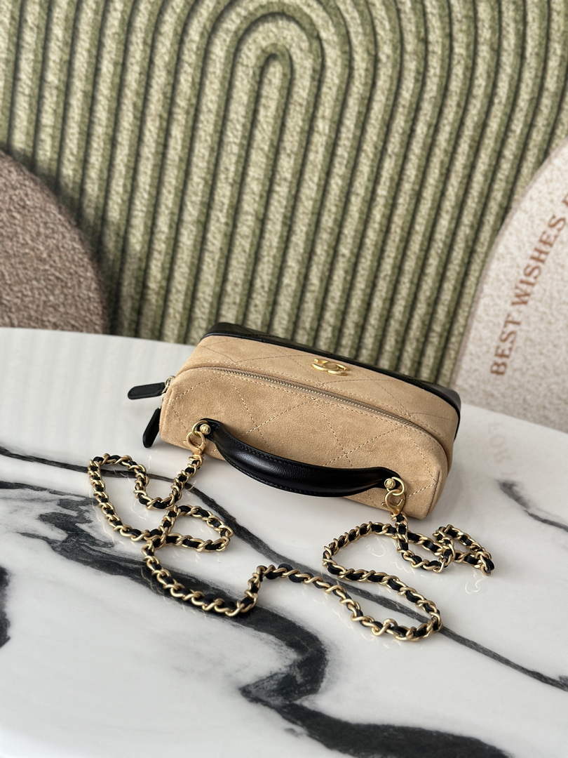 Chanel Vanity with Chain Mini | AP5186 Apricot Suede Bag
