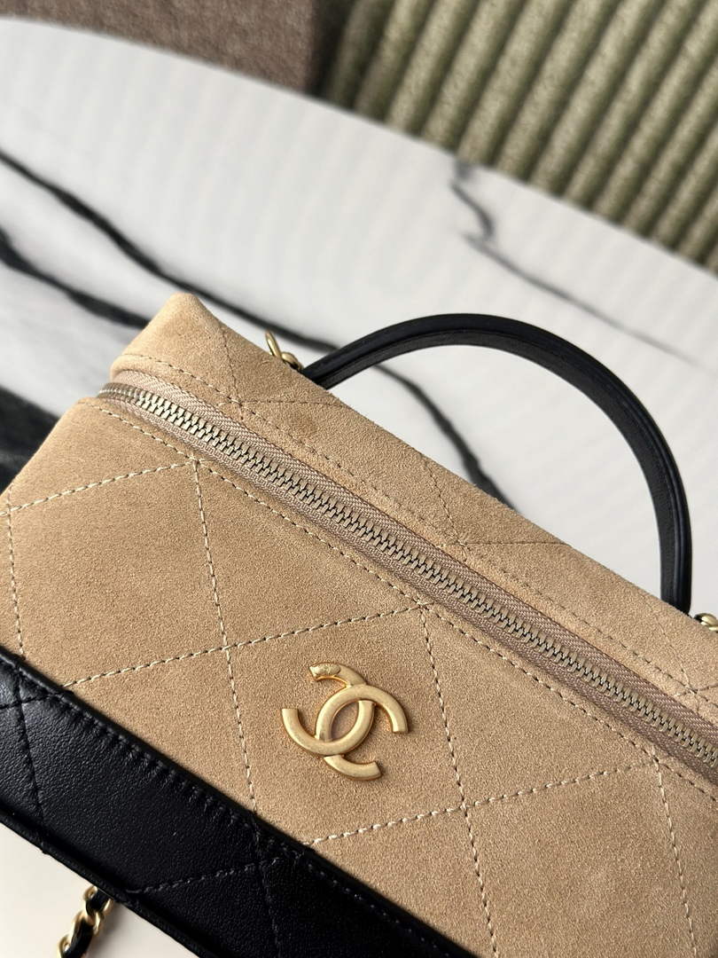 Chanel Vanity with Chain Mini | AP5186 Apricot Suede Bag