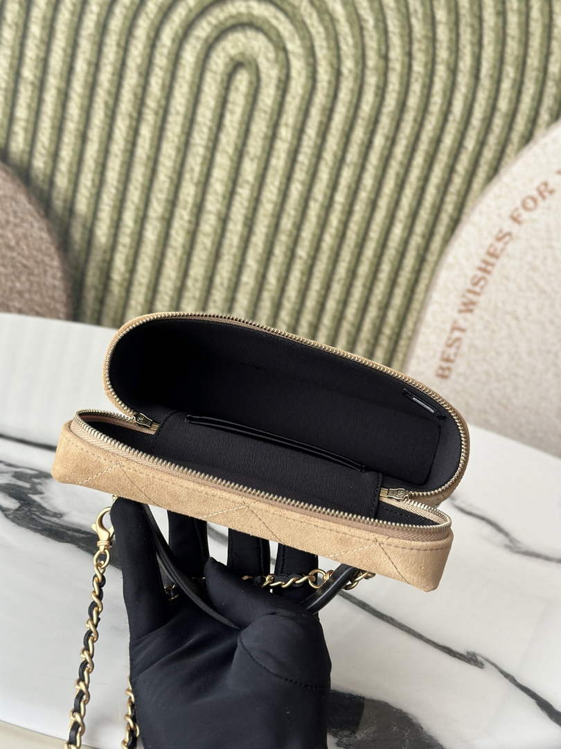 Chanel Vanity with Chain Mini | AP5186 Apricot Suede Bag