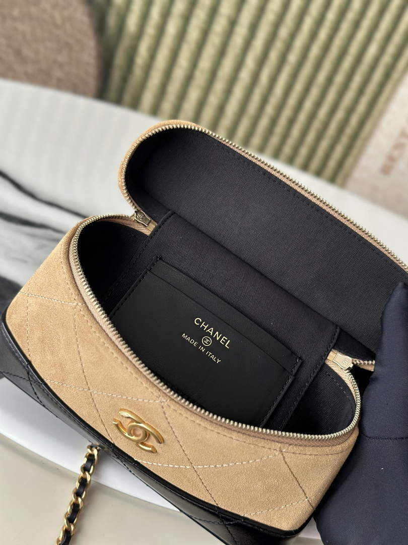 Chanel Vanity with Chain Mini | AP5186 Apricot Suede Bag