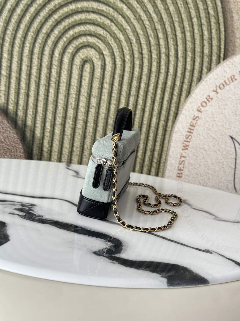 Chanel Vanity with Chain Mini | AP5186 Gray Suede Bag