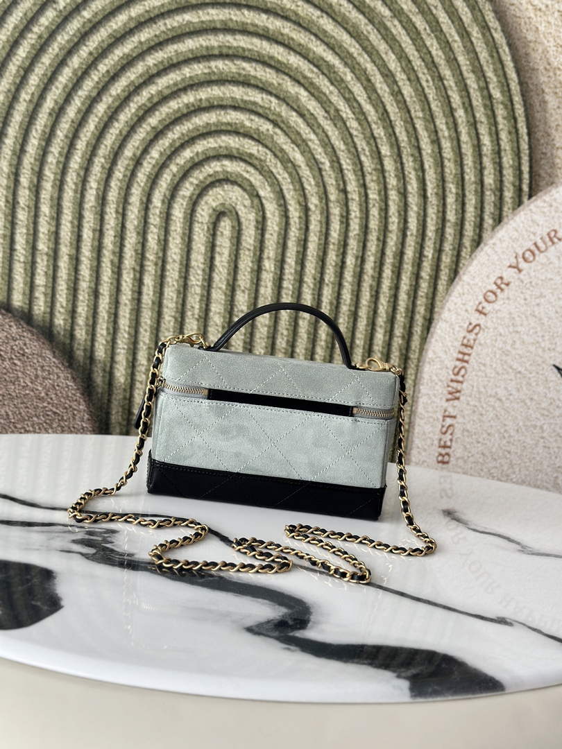 Chanel Vanity with Chain Mini | AP5186 Gray Suede Bag