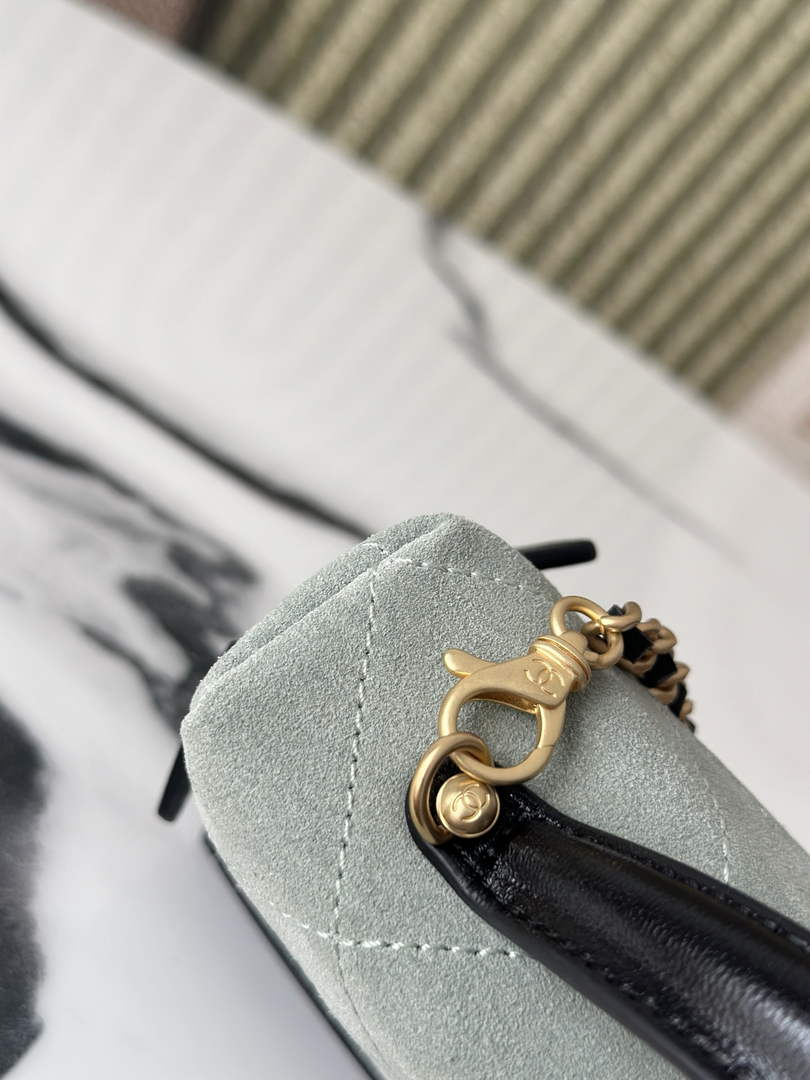 Chanel Vanity with Chain Mini | AP5186 Gray Suede Bag