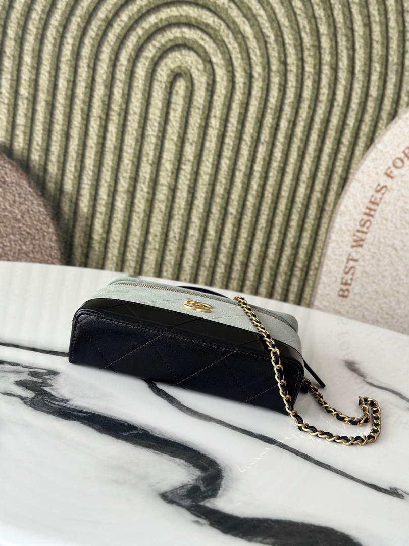 Chanel Vanity with Chain Mini | AP5186 Gray Suede Bag