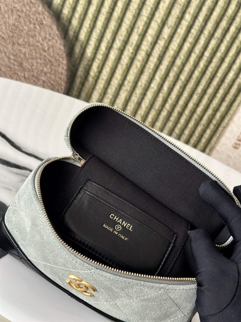 Chanel Vanity with Chain Mini | AP5186 Gray Suede Bag