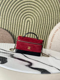 Chanel Vanity with Chain Mini | AP5186 Red Suede Bag