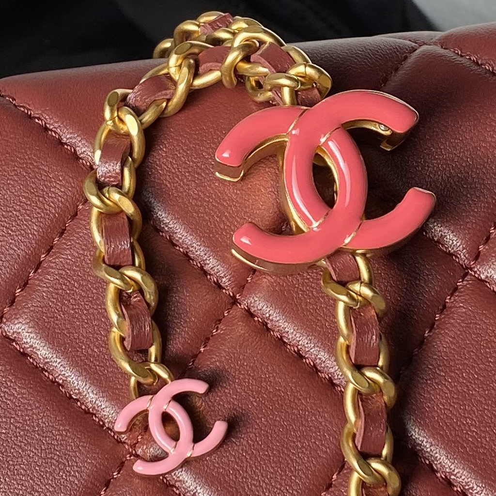 Chanel Waist bag, AP4113 Dark Burgundy Shiny lambskin