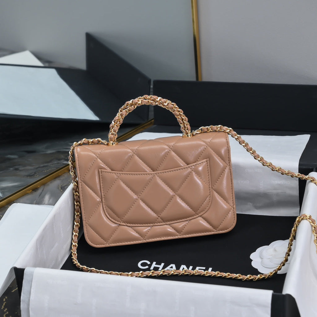 Chanel Wallet on chain, AP4166 Lambskin Apricot