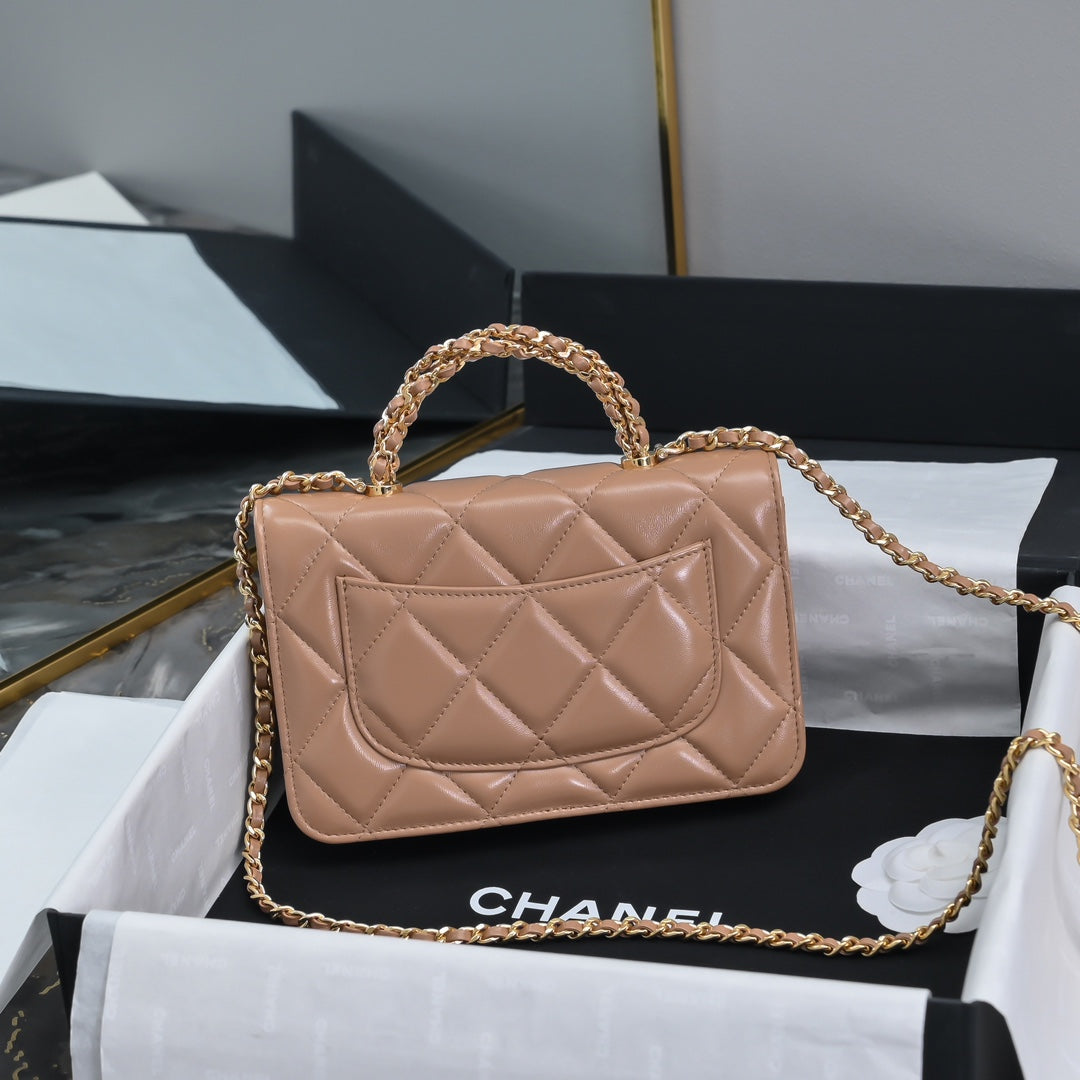 Chanel Wallet on chain, AP4166 Lambskin Apricot