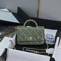 Chanel Wallet on chain, AP4166 Lambskin Green