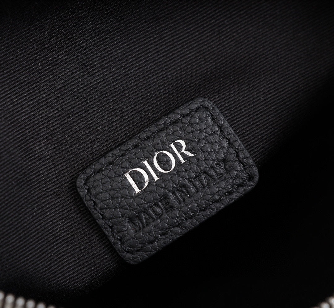Dior 1ADPO093 Saddle Bag Black Dior Oblique Jacquard