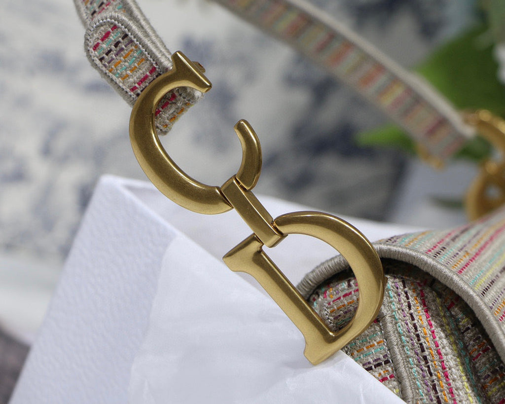 Dio M0446 Saddle Bag Beige Toile de Jouy Embroidery
