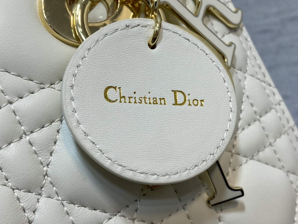Dior M0565 Medium Lady Bag White Cannage Lambskin - Default Title - View 3