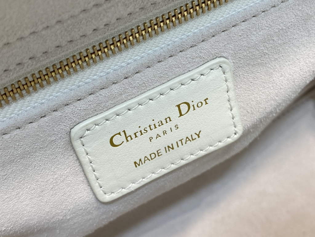 Dior M0565 Medium Lady Bag White Cannage Lambskin - Default Title - View 9