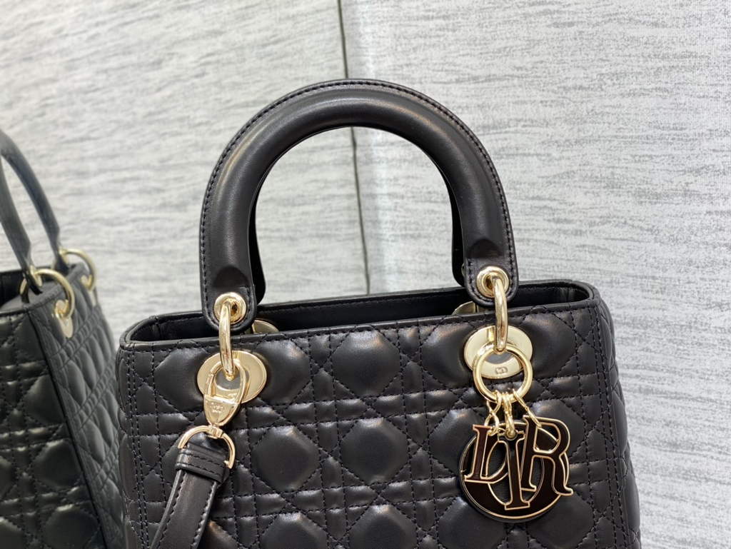 Dior M0565 Medium Lady Bag Black Cannage Lambskin - Default Title - View 2
