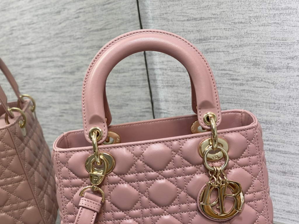 Dior M0565 Medium Lady Bag Cannage Lambskin Pink Gold - Default Title - View 2