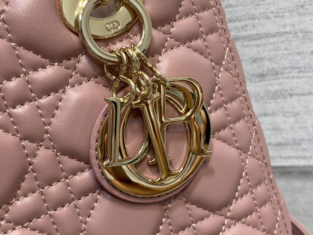 Dior M0565 Medium Lady Bag Cannage Lambskin Pink Gold - Default Title - View 3