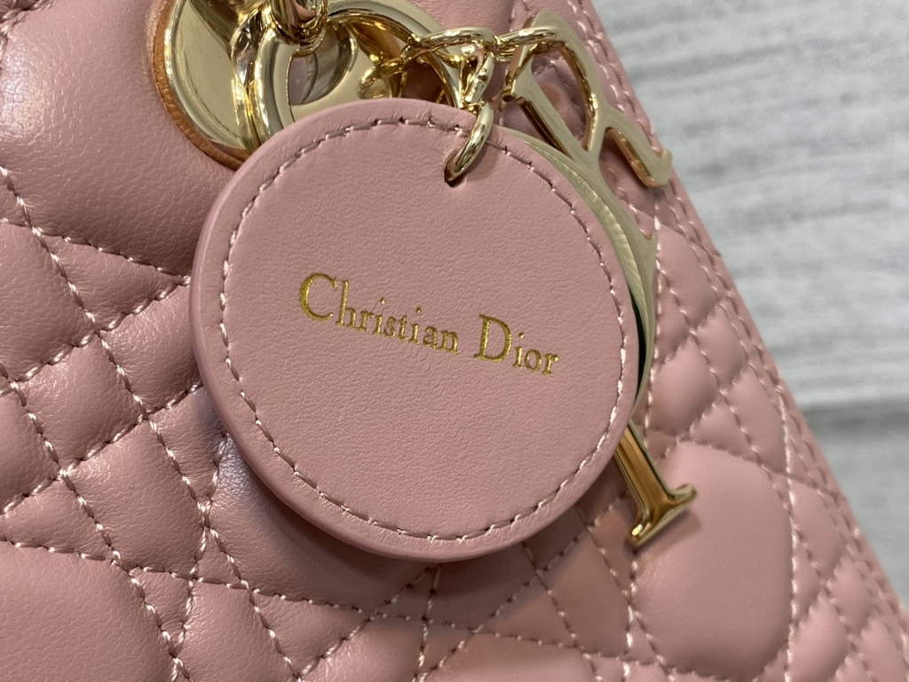 Dior M0565 Medium Lady Bag Cannage Lambskin Pink Gold - Default Title - View 4