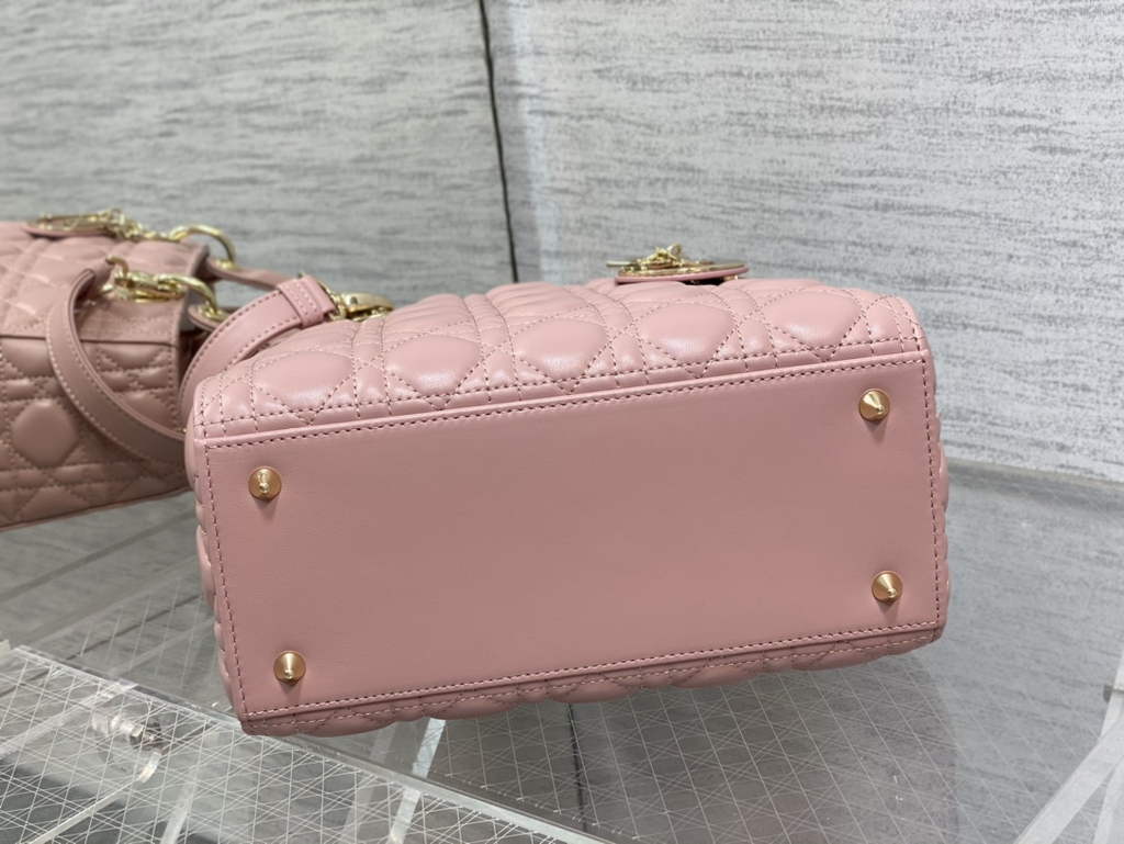 Dior M0565 Medium Lady Bag Cannage Lambskin Pink Gold - Default Title - View 7